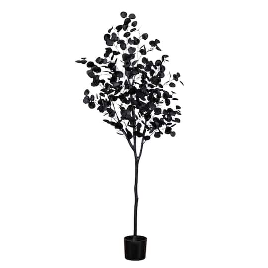 6ft. Artificial Halloween Black Eucalyptus Tree